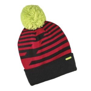Youth Knit POM Beanie, Red/Yellow