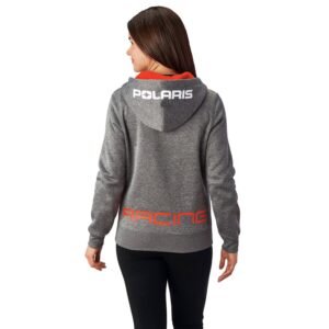 Women's Full-Zip Racing Hoodie Sweatshirt, Gray