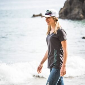 Women's Adjustable Mesh Snapback Mountain Screen Hat with Pink RZR Logo, Gray
